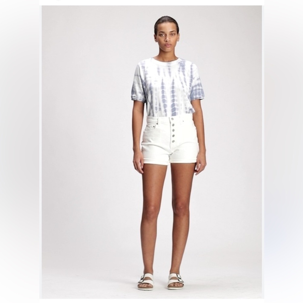 GAP women’s 4” short high rise white denim sz 27/4R preloved